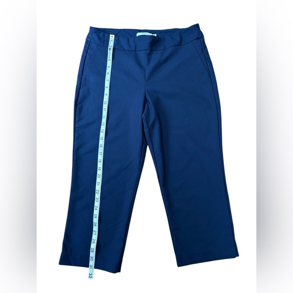 ALFRED SUNG, Navy Pull-On Capri Pants, Size 12, Stretch, Minimalist Workwear - Picture 6 of 9